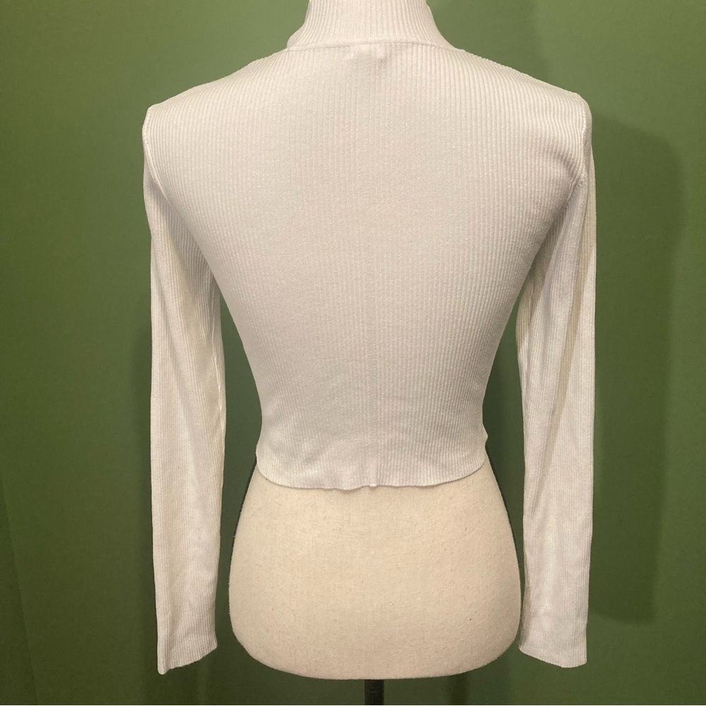 Garage White Ribbed Crop Top - Picture 5 of 8